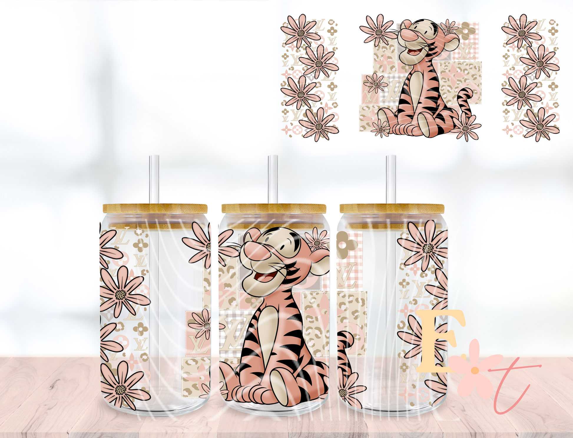 BW Skull girl 20oz Tumbler Sublimation Wrap UV DTF wrap for 16oz Libbey glass