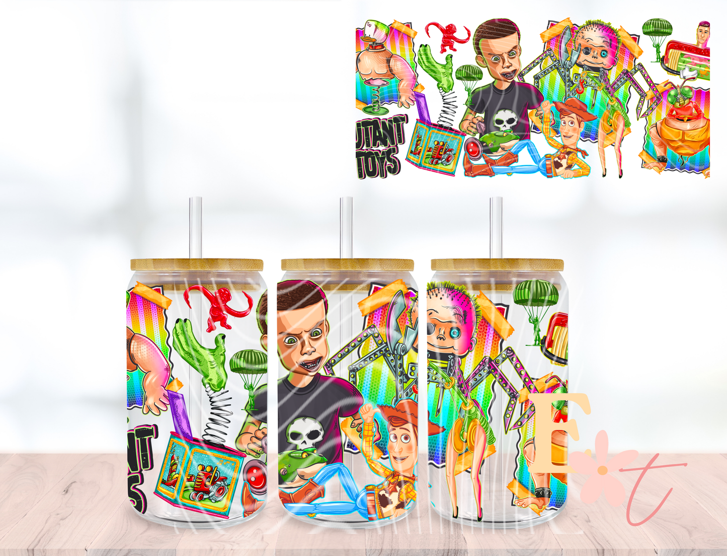 Custom UV DTF wrap for 16oz Libbey glass