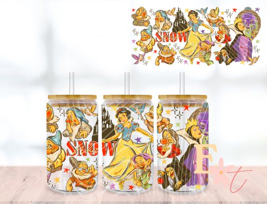 Floral Panda 20oz Tumbler Sublimation Wrap UV DTF wrap for 16oz Libbey glass