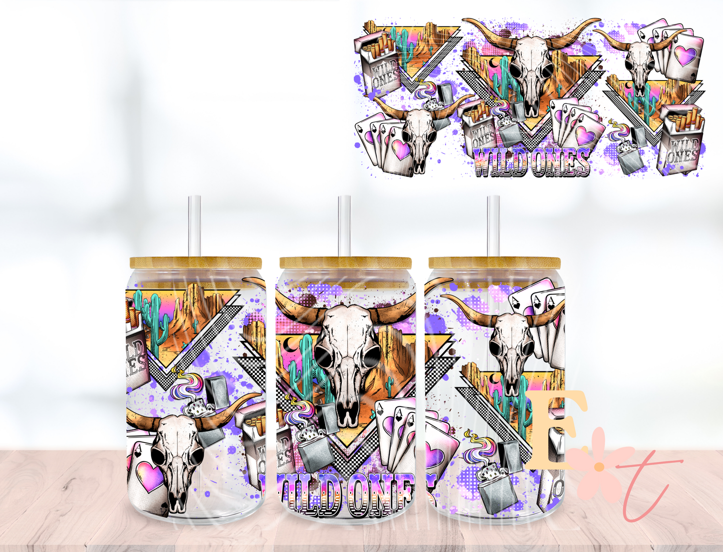 Crystals and Coffee 20oz Tumbler Sublimation Wrap UV DTF wrap for 16oz Libbey glass