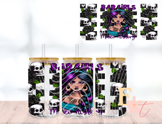 Bee Skull 20oz Tumbler Sublimation Wrap UV DTF wrap for 16oz Libbey glass