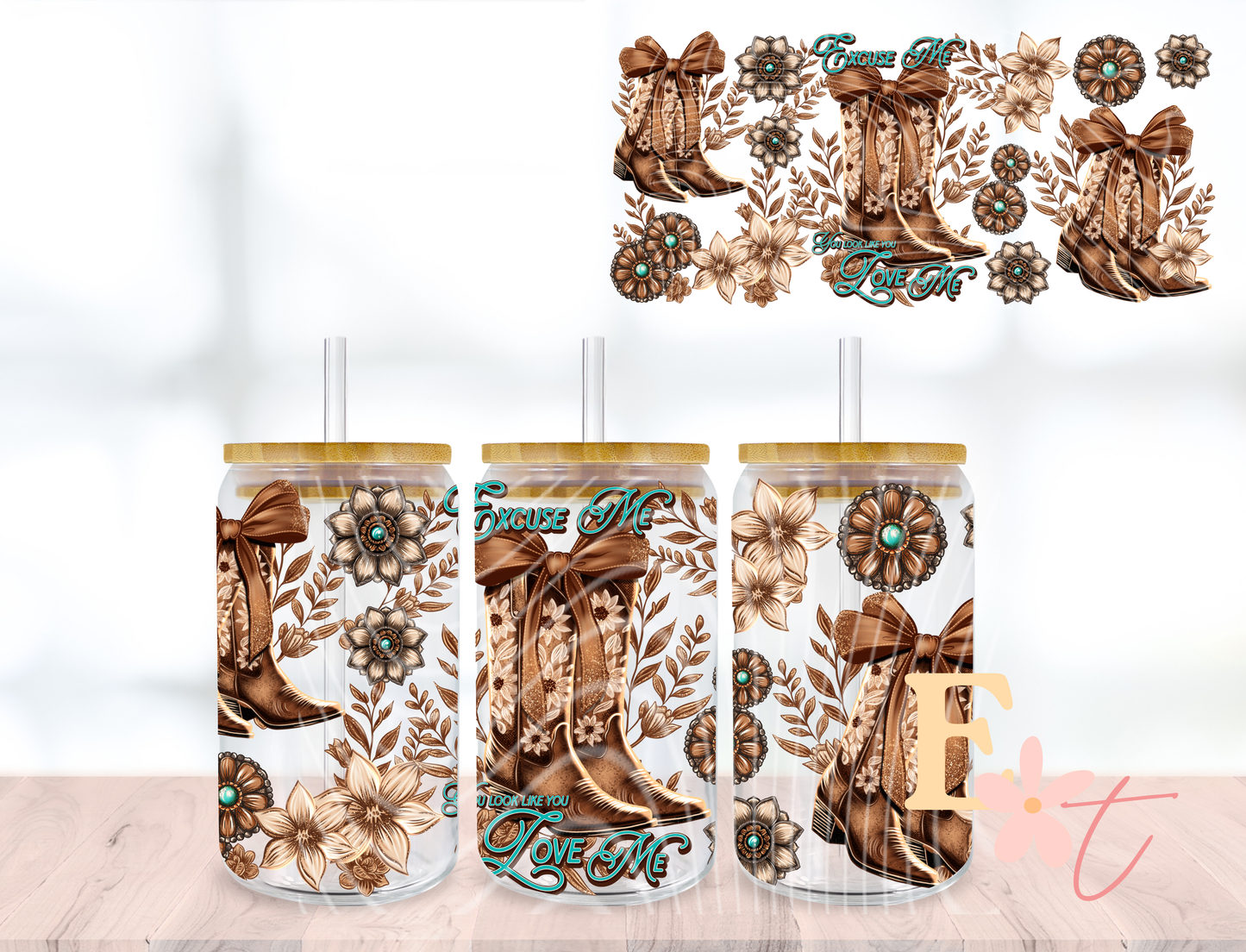 Sunshine and Hurricane 20oz Tumbler Sublimation Wrap UV DTF wrap for 16oz Libbey glass