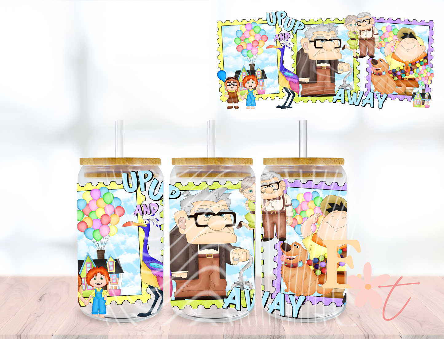 Retro Seamless Pattern UV DTF wrap for 16oz Libbey glass