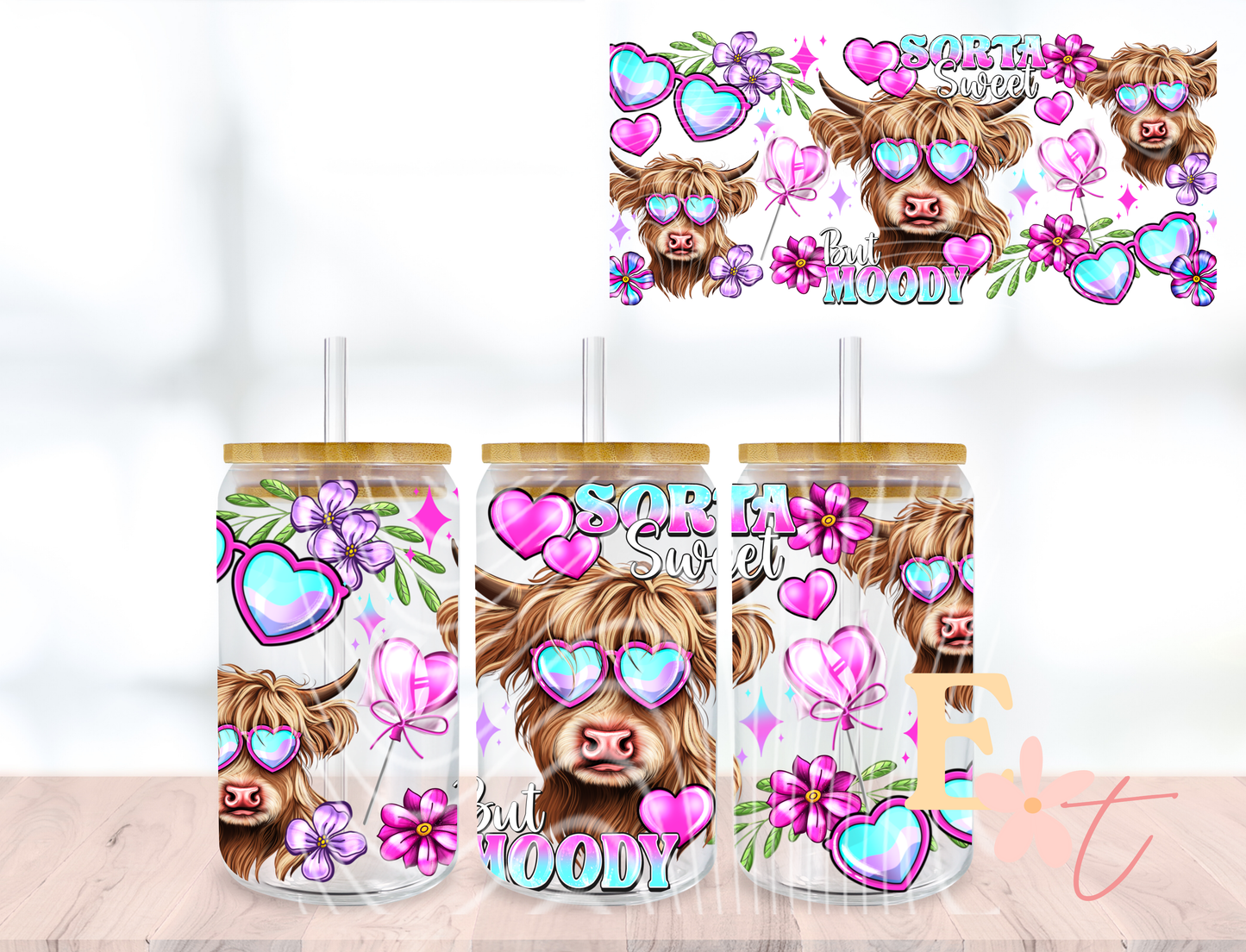 Boss Chick 20oz Tumbler Sublimation Wrap UV DTF wrap for 16oz Libbey glass