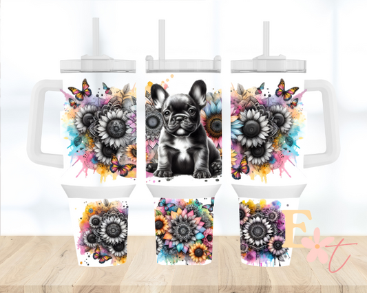 Frenchie 40oz Tumbler Sublimation Wrap