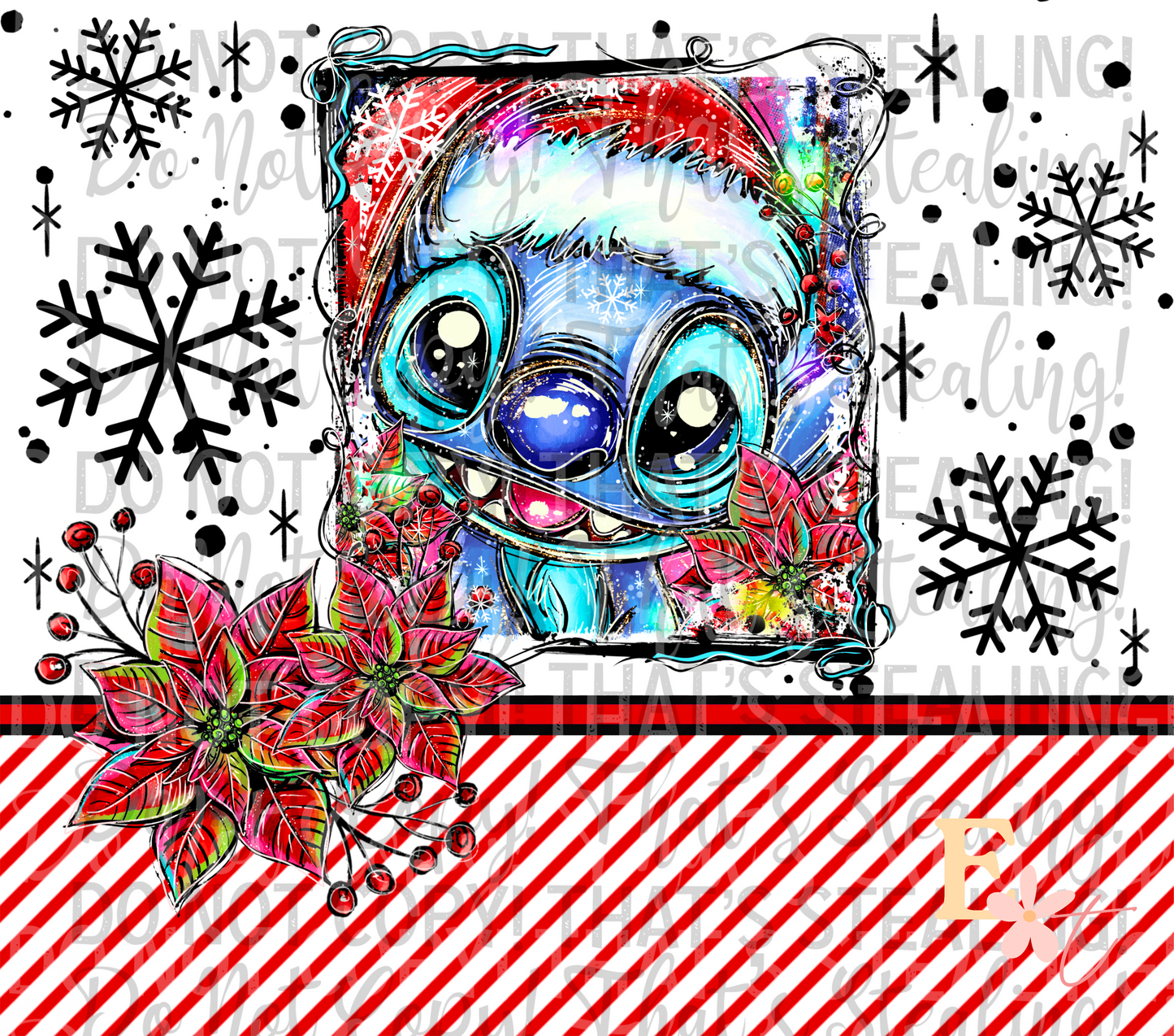 Blue Christmas Monster 20oz Sublimation Wrap