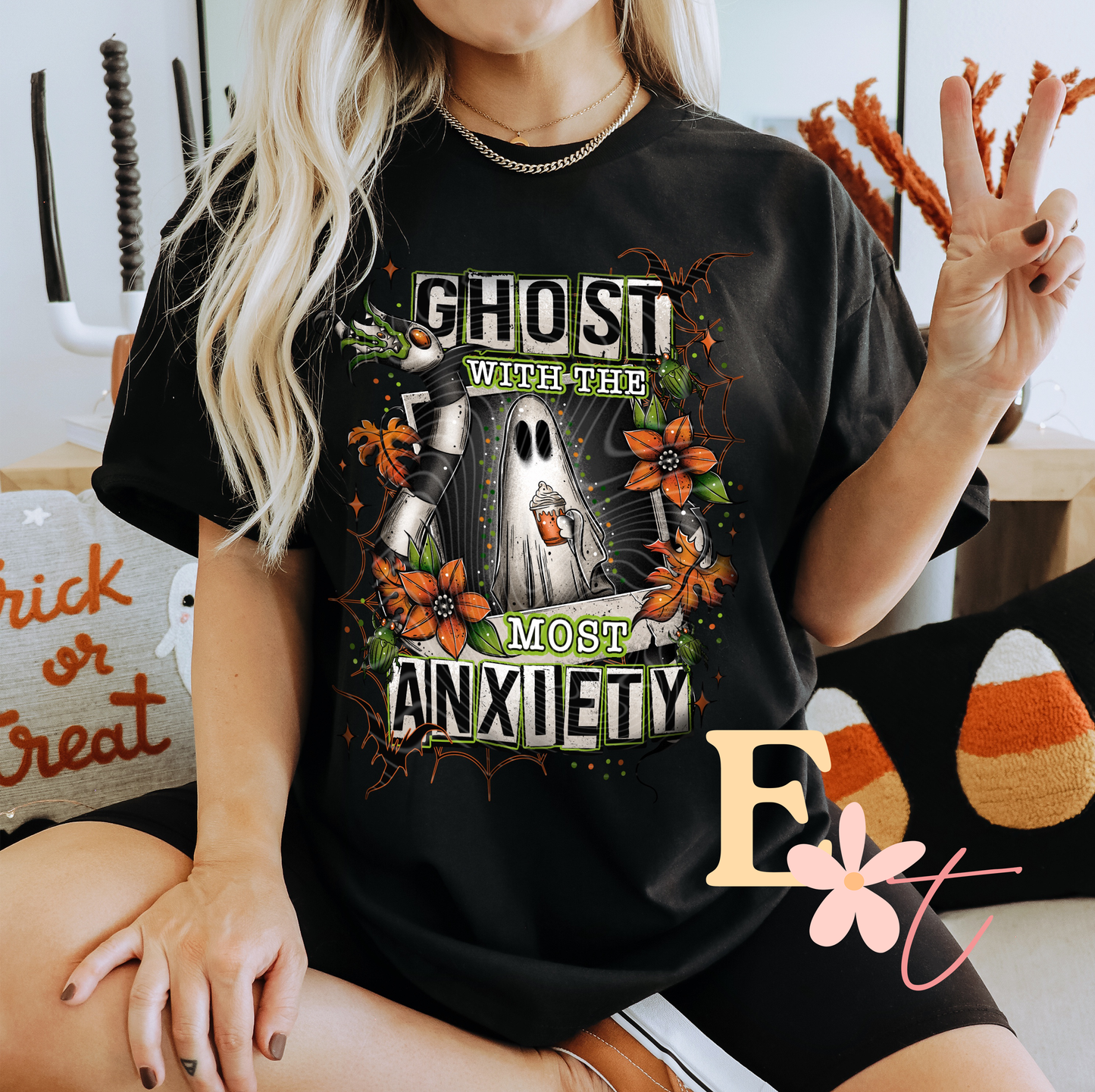 Ghost with Anxiety Ready to Press DTF Transfer