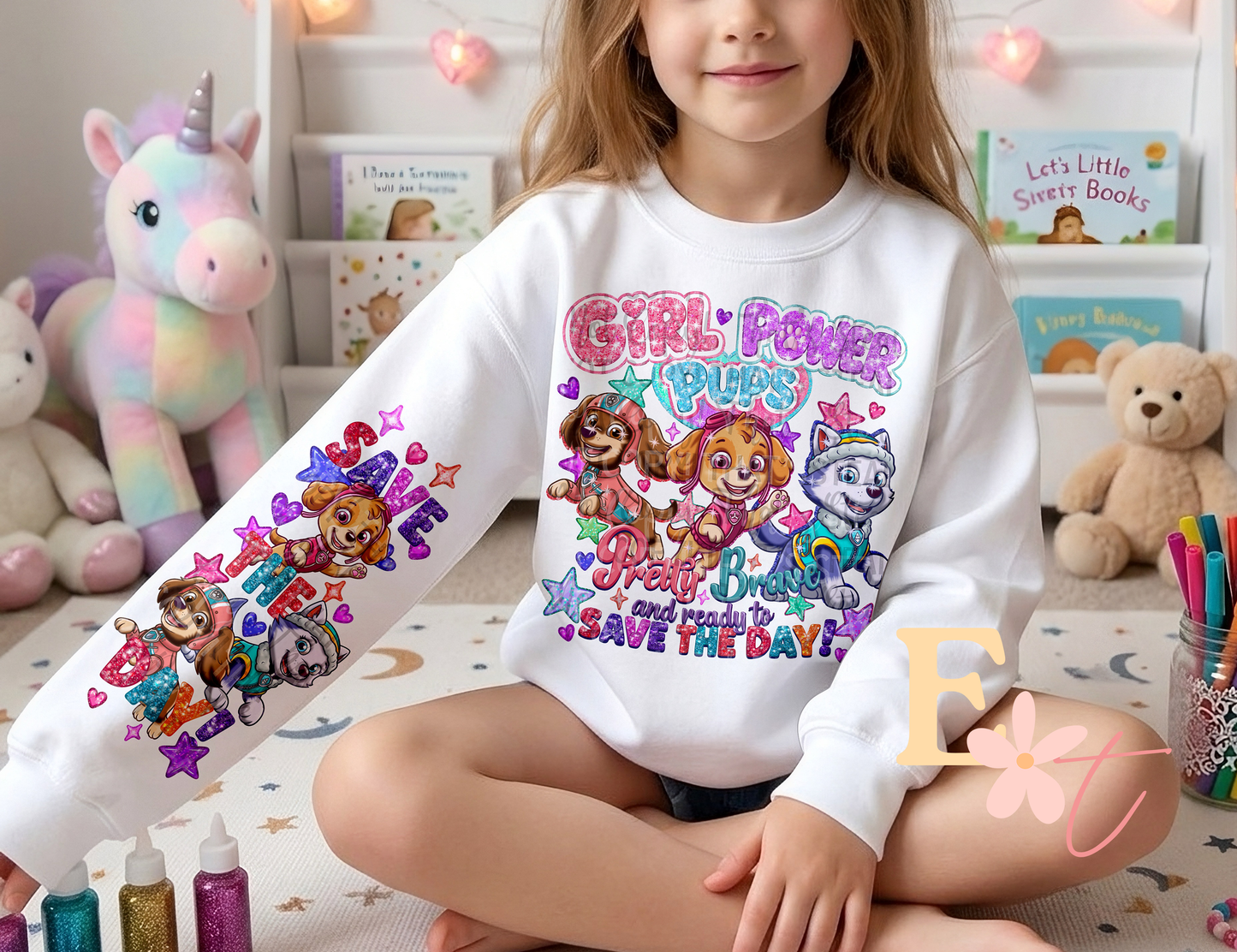 Girl Power Pups Ready to Press DTF Transfer