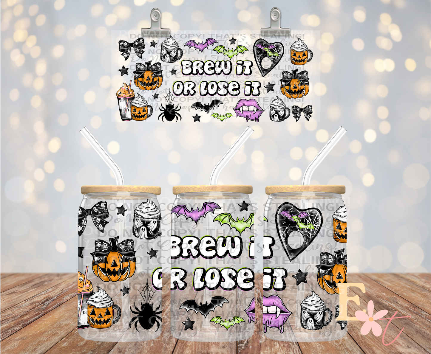 Brew it or Lose it 16oz Libbey UV DTF Wrap