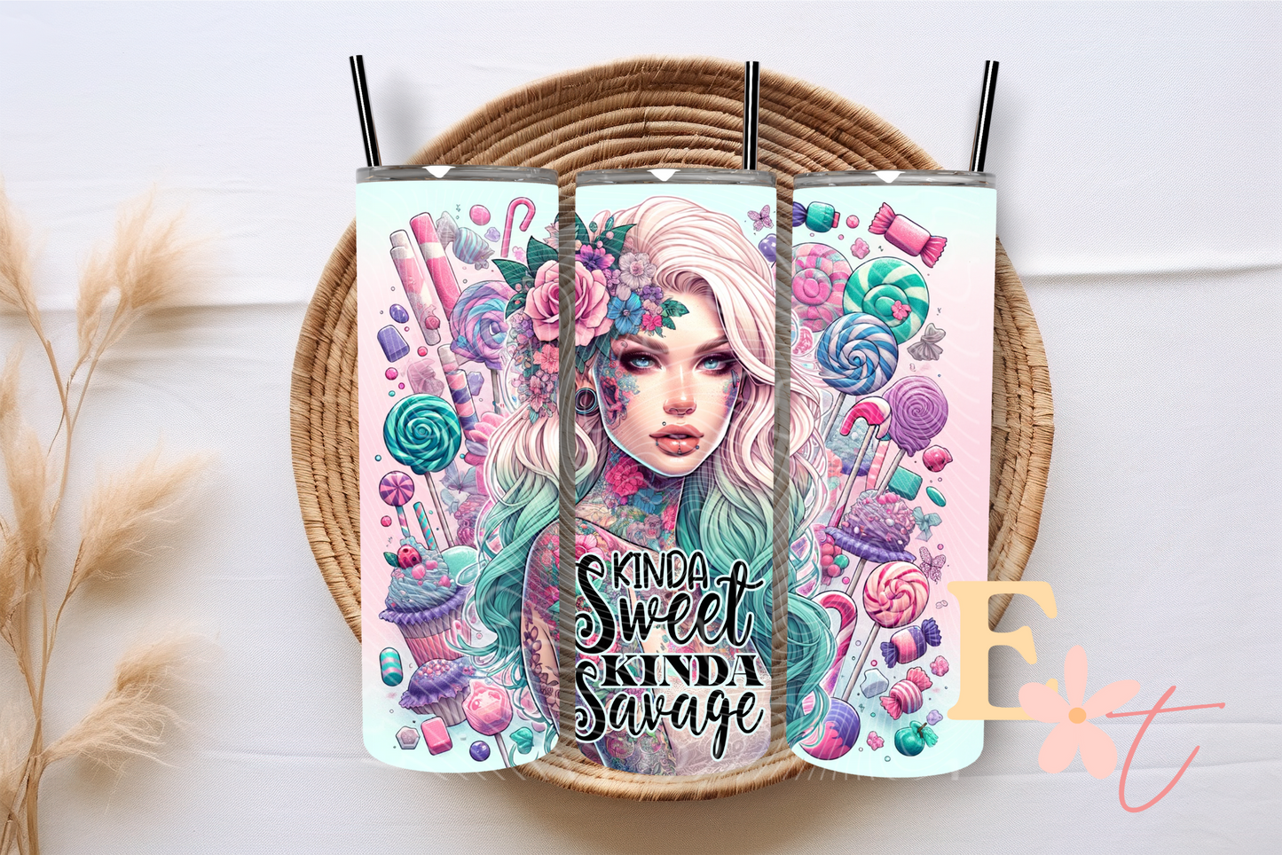 Savage but Sweet20oz Tumbler Sublimation Wrap
