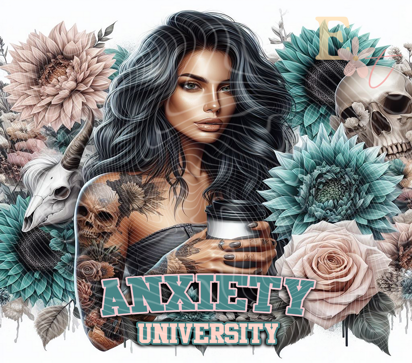 Anxiety University 20oz Tumbler Sublimation Wrap
