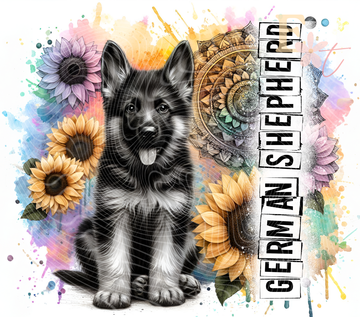 German Shepherd 20oz Tumbler Sublimation Wrap