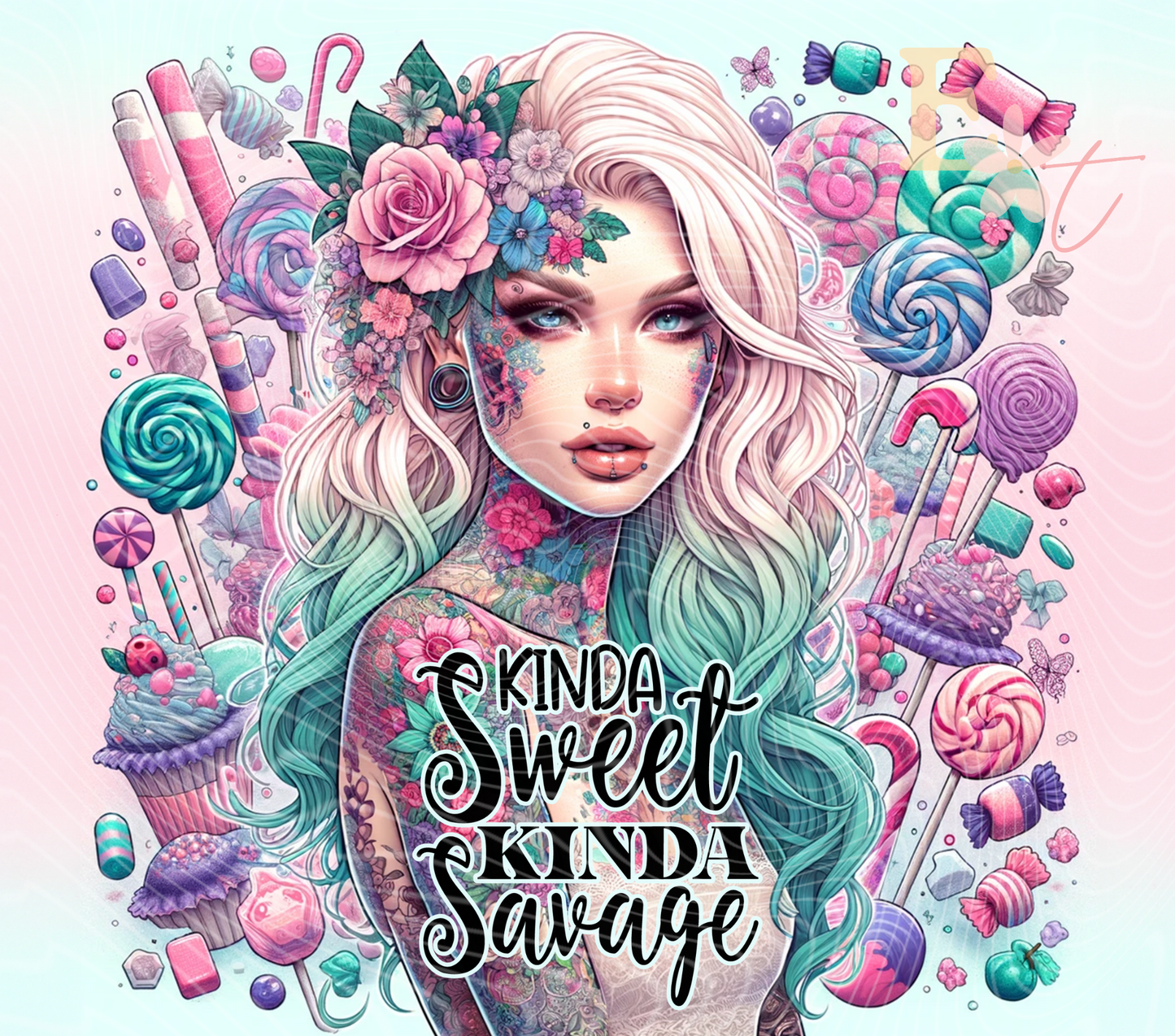 Savage but Sweet20oz Tumbler Sublimation Wrap