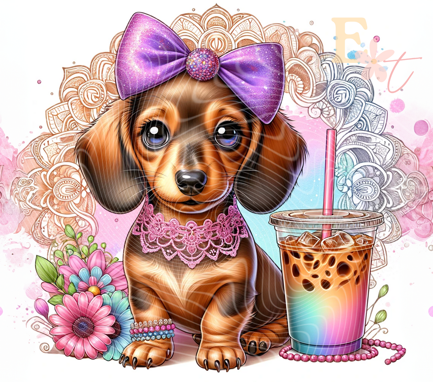 Frappe Dachshund 20oz Tumbler Sublimation Wrap