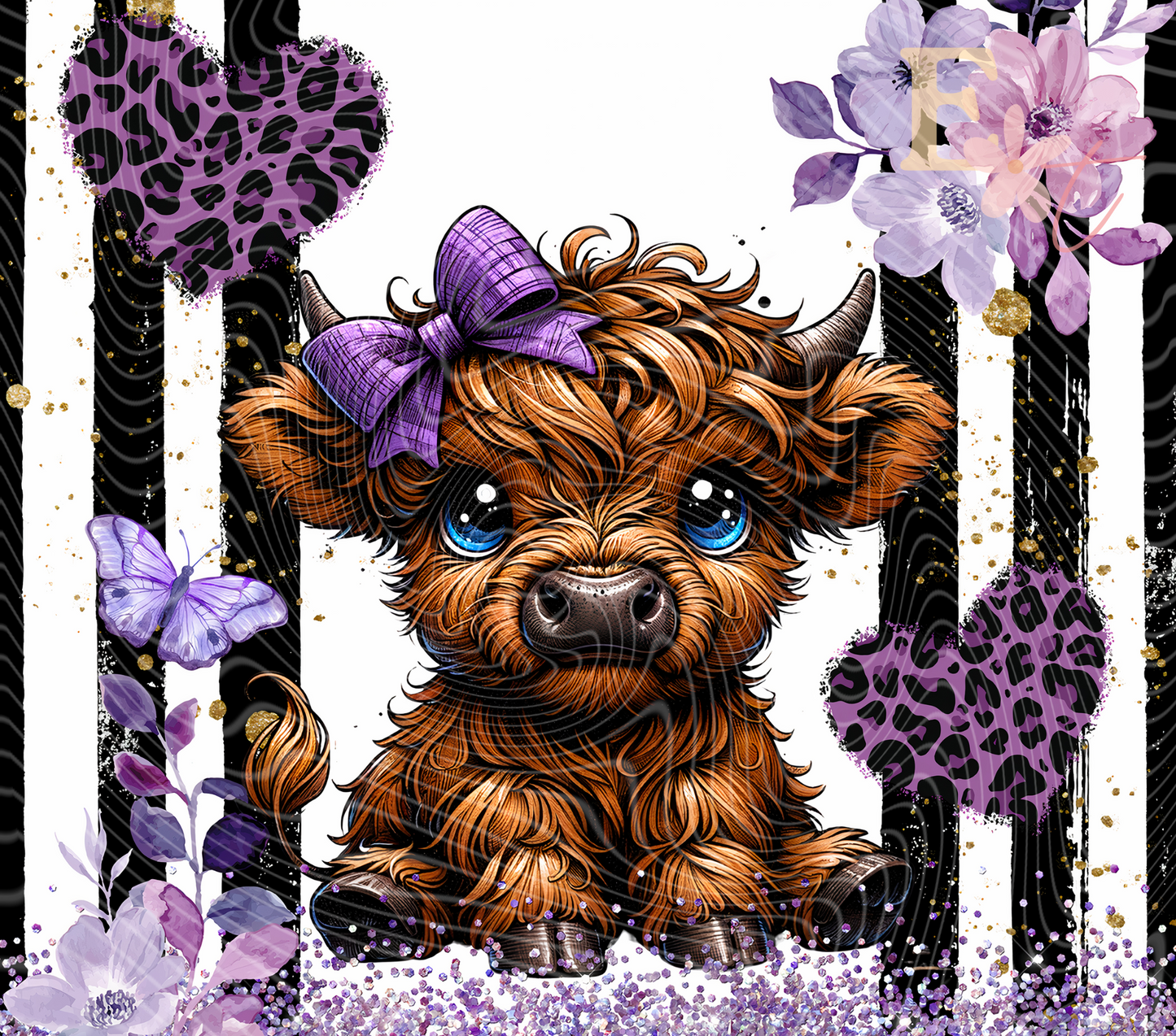 Purple Cow 20oz Tumbler Sublimation Wrap