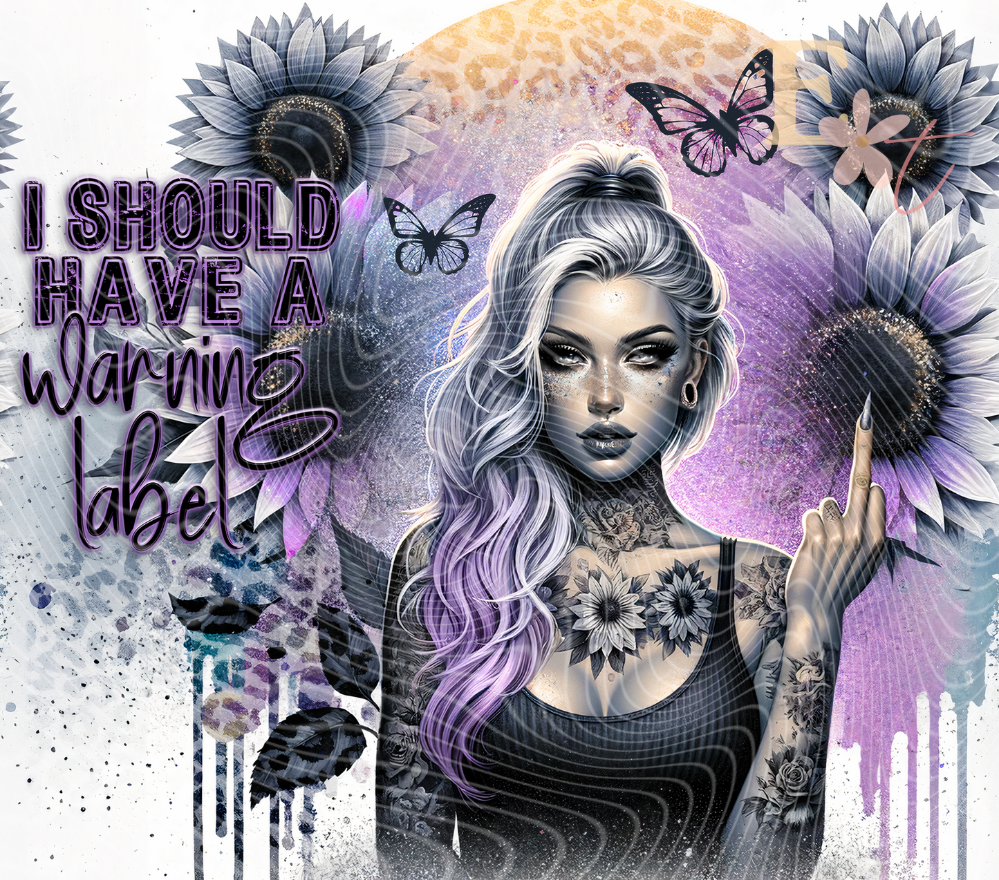 Warning 20oz Tumbler Sublimation Wrap