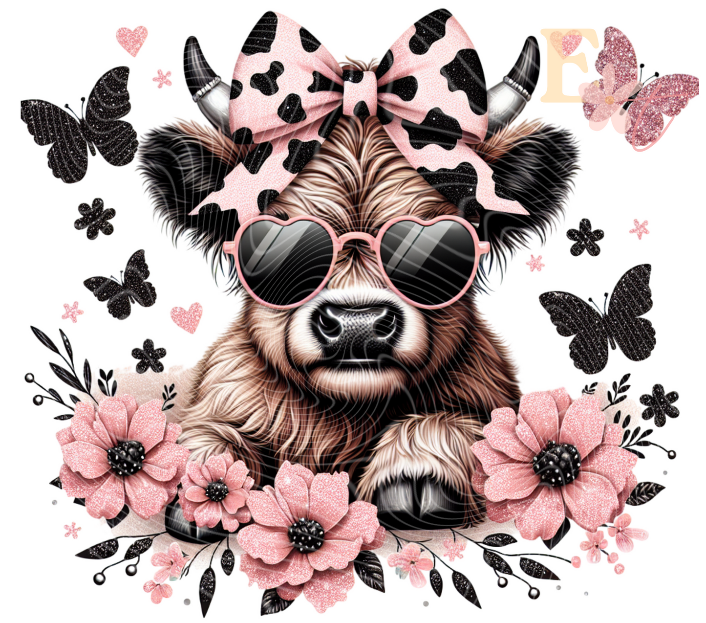 Pink Highland 20oz Tumbler Sublimation Wrap