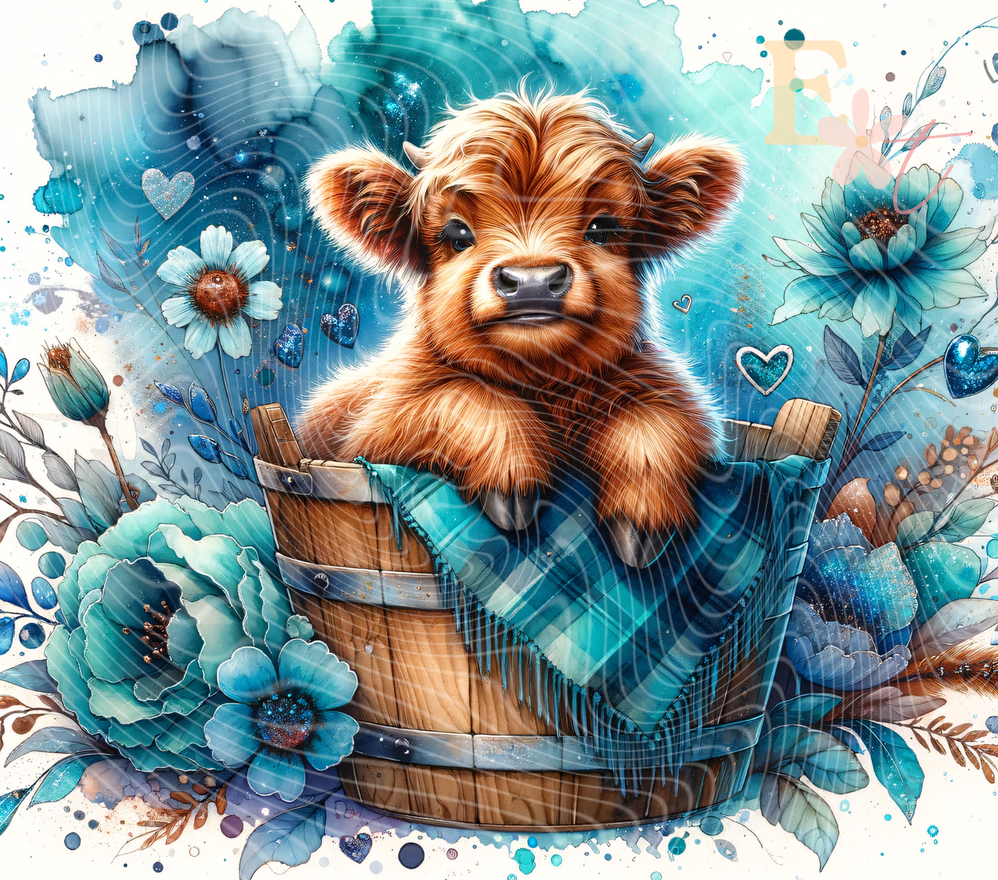 Blue Highland 20oz Tumbler Sublimation Wrap