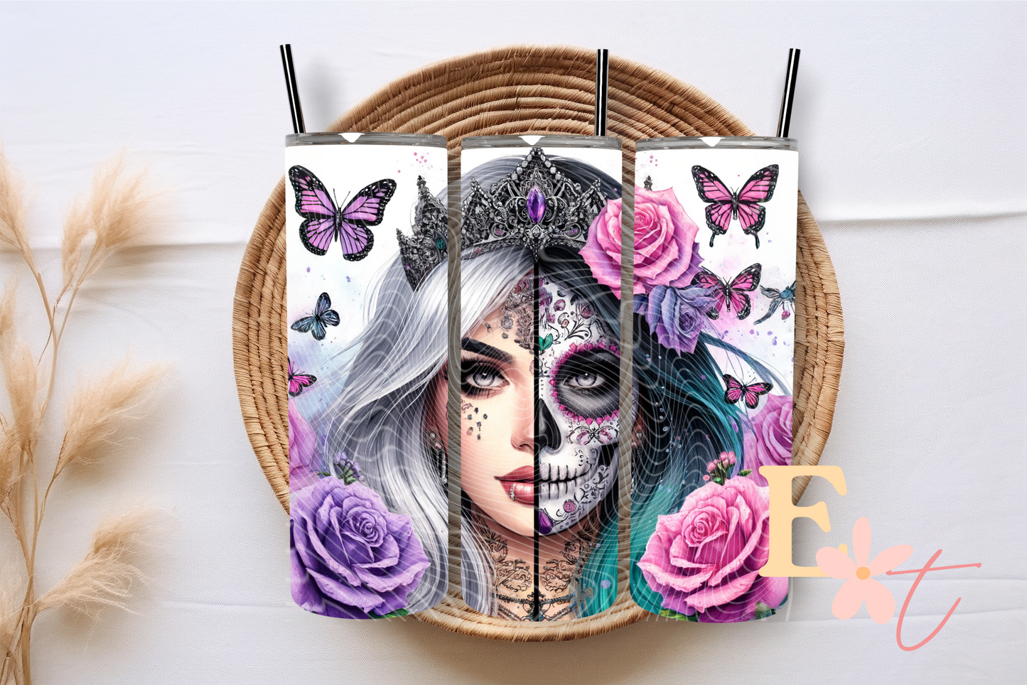 3D Personalised Butterfly Kids Jumper UV DTF wrap for 16oz Libbey glass