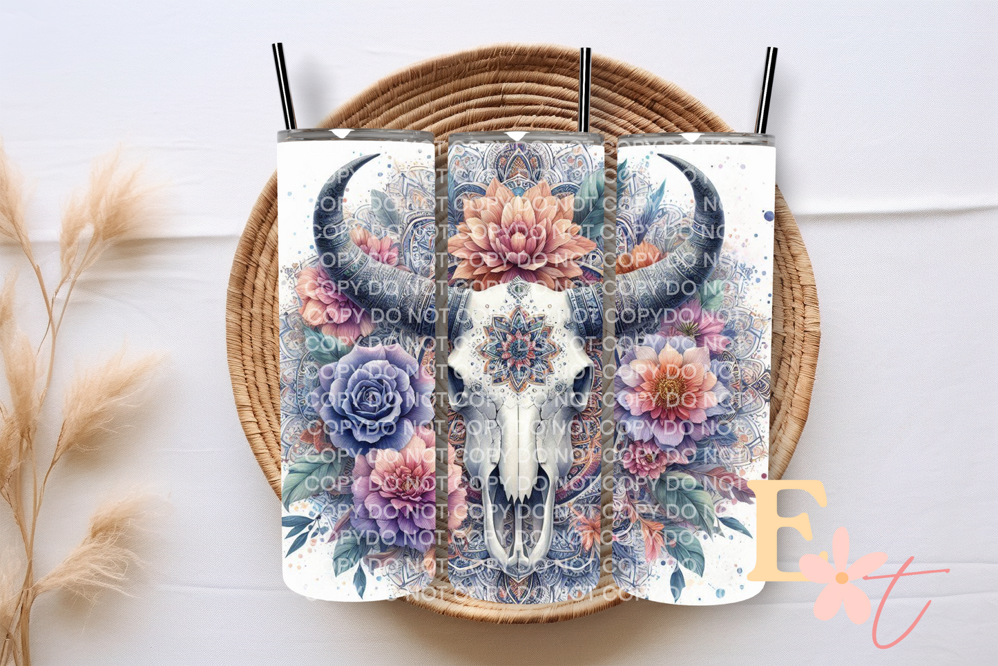 Mystical Elephant 20oz Tumbler Sublimation Wrap UV DTF wrap for 16oz Libbey glass