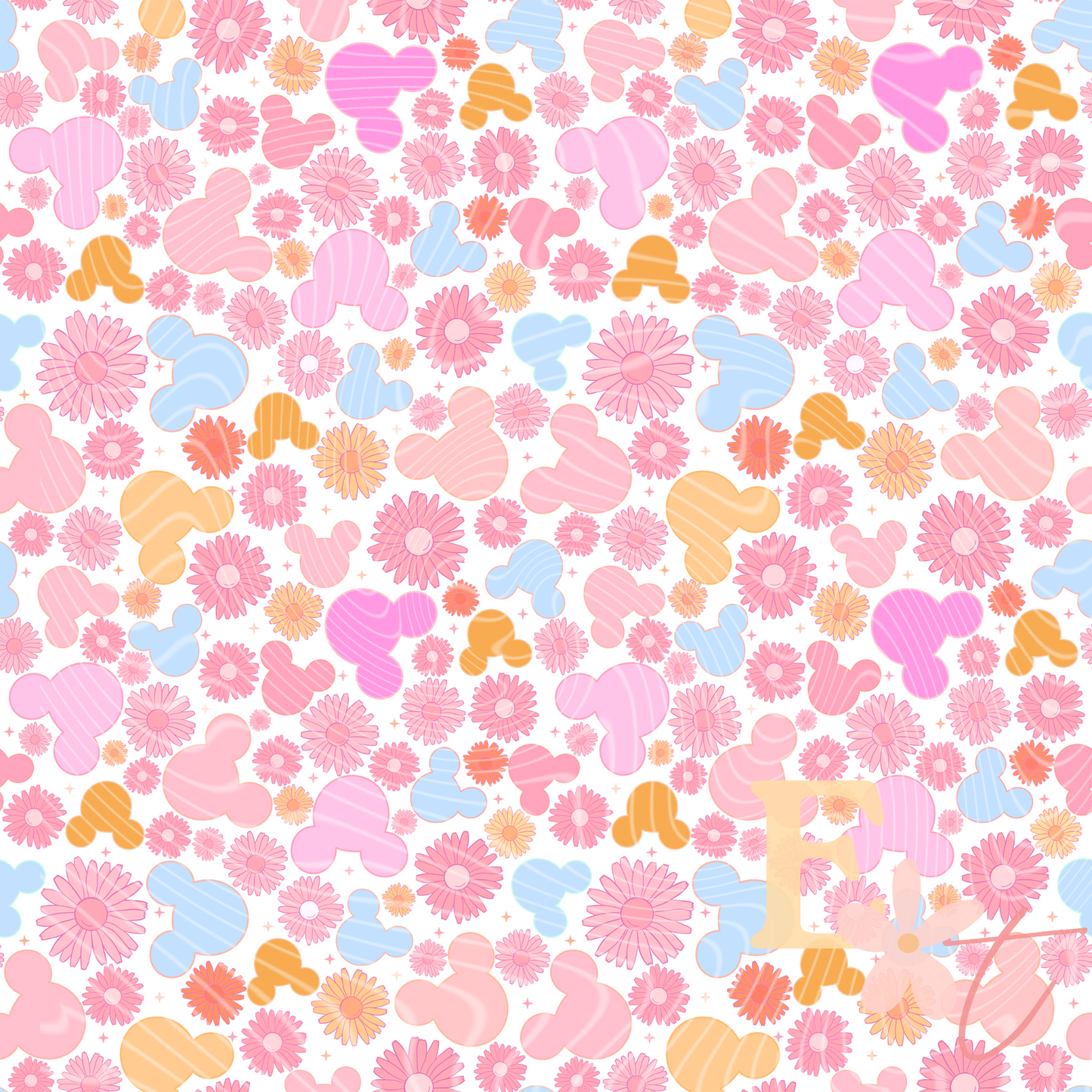 Floral Heads Seamless Pattern