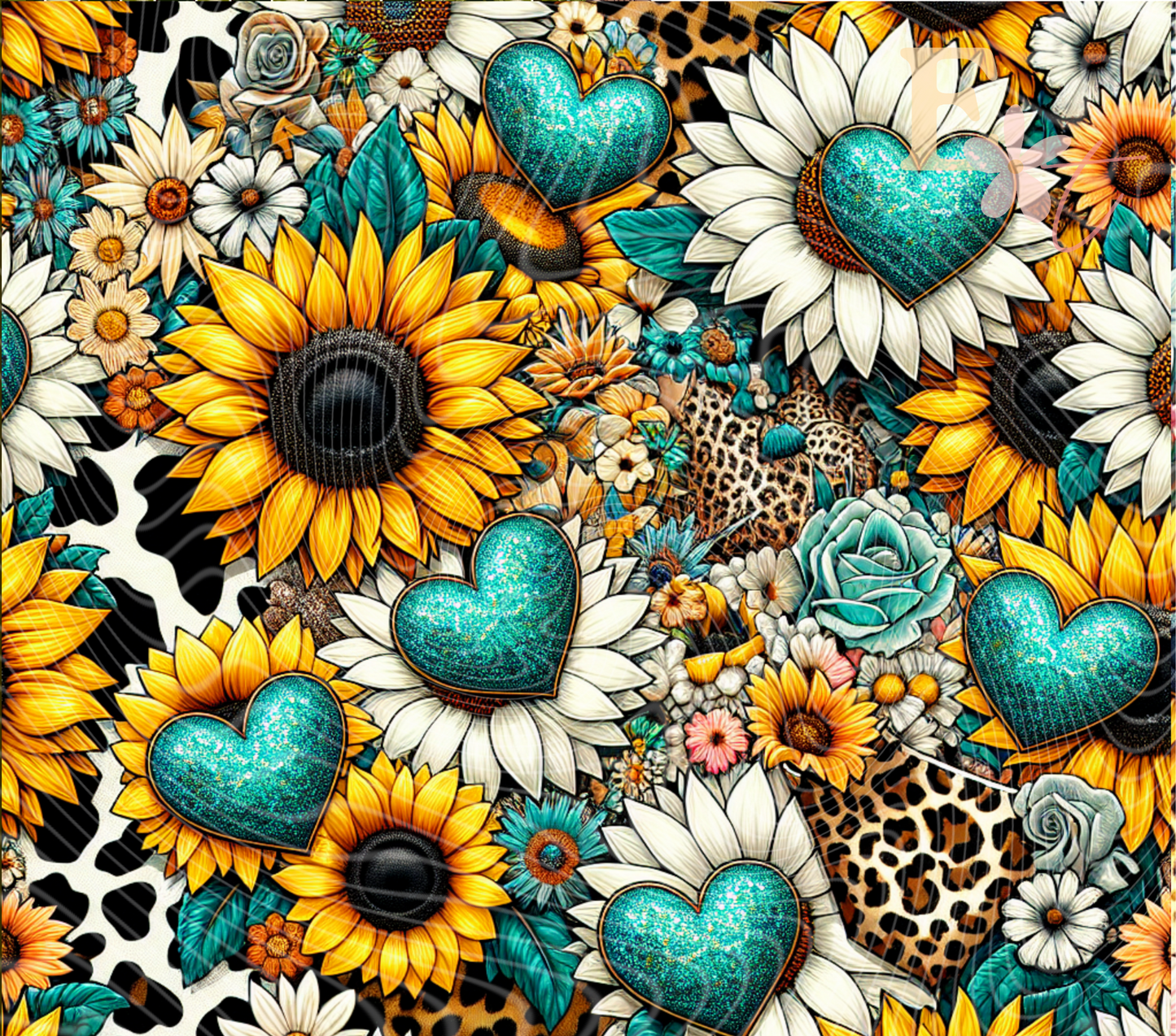 Western Sunflower 20oz Tumbler Sublimation Wrap