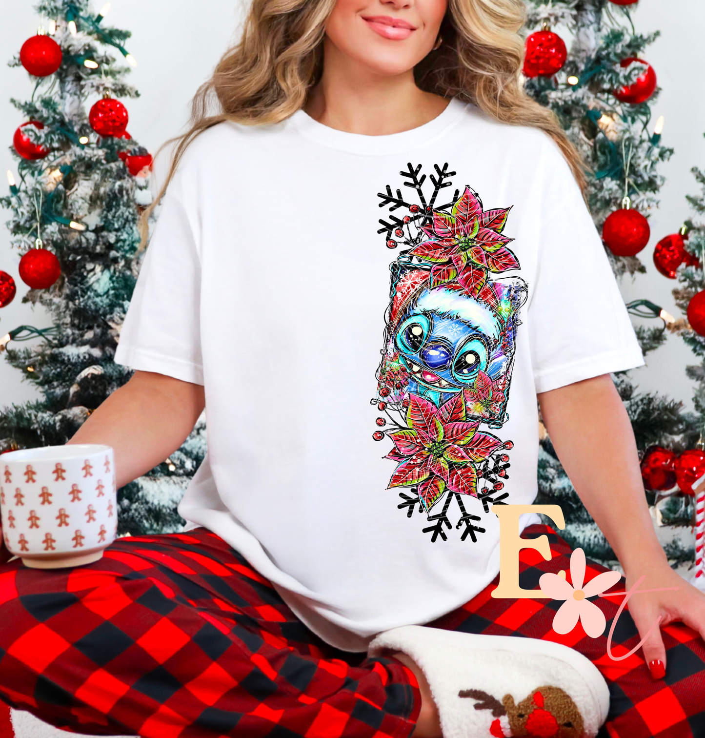 Christmas Blue Monster Ready to Press DTF Transfer