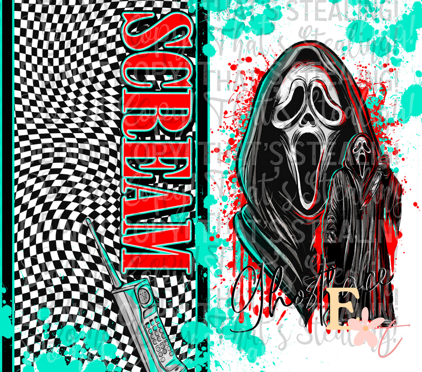 Scream 20oz Tumbler Sublimation Wrap