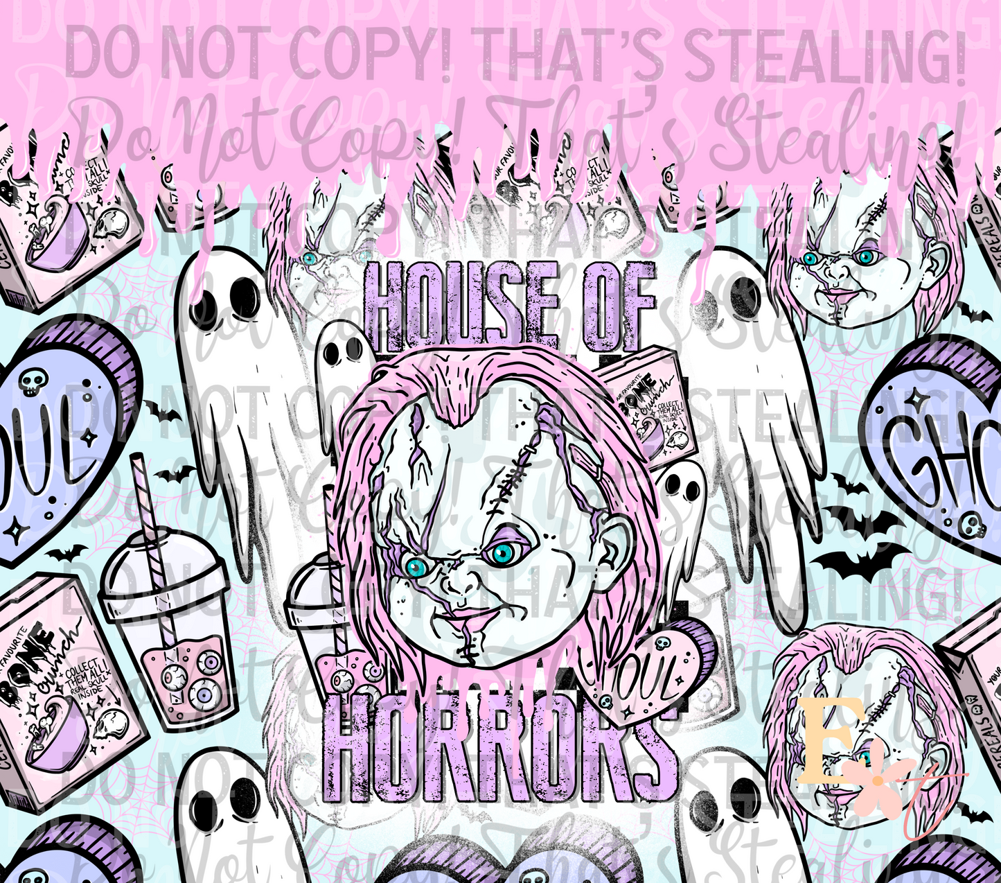 House of Horrors Chuck 20oz Tumbler Sublimation Wrap