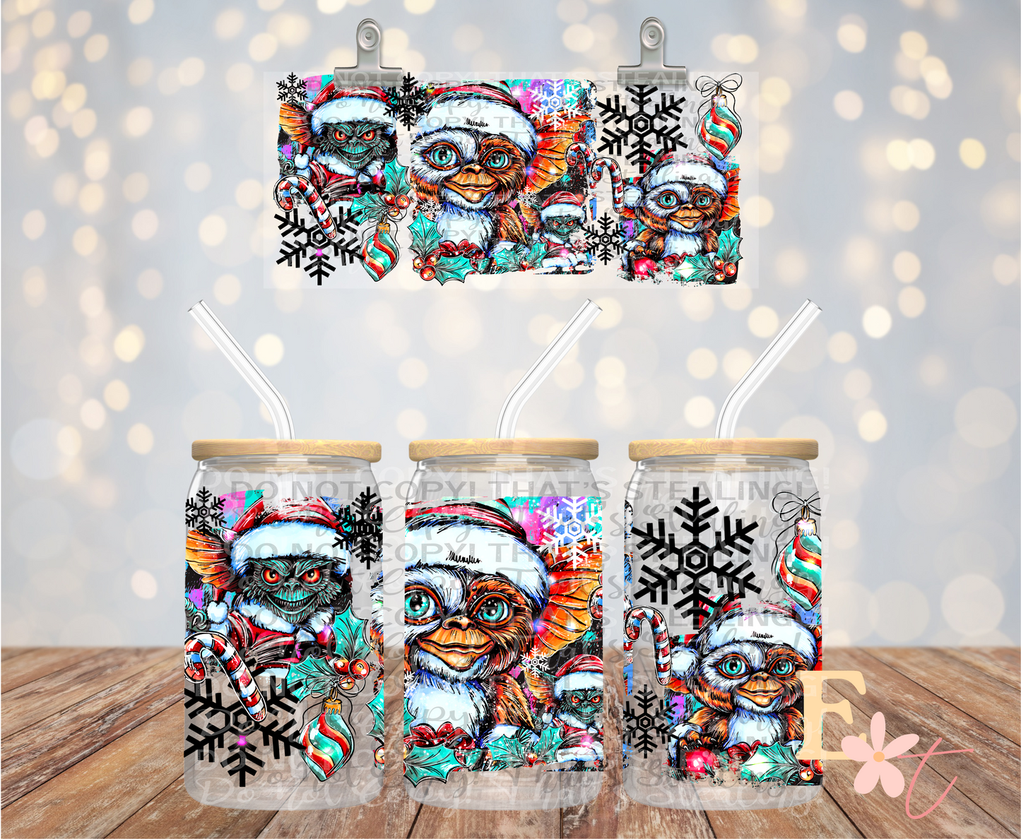 Christmas Gremlins 16oz UV DTF