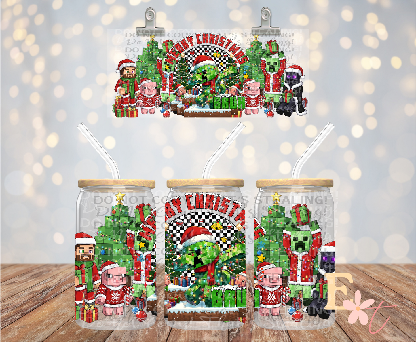 Creeper Christmas 16oz UV DTF Wrap