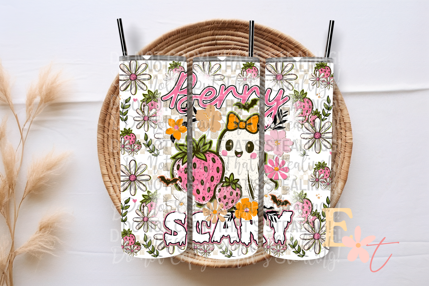 Berry Scary 20oz Tumbler Sublimation Wrap