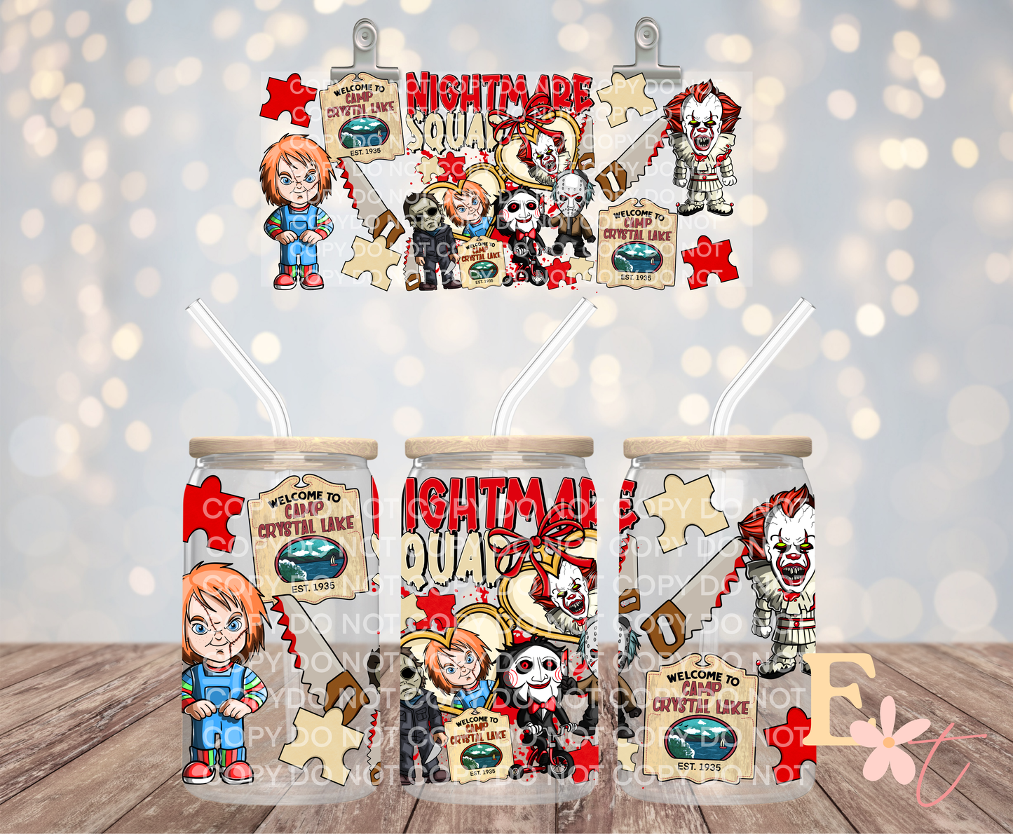 Nightmare Squad 16oz UV DTF Wrap