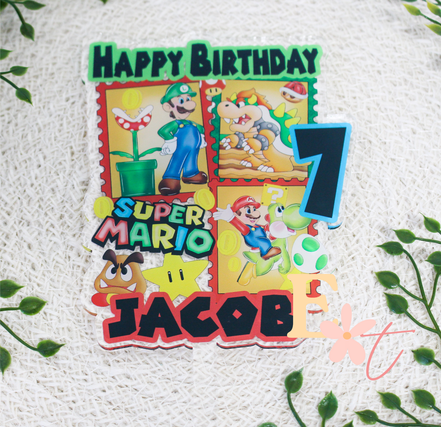Super Brothers UV Printed Cake Topper