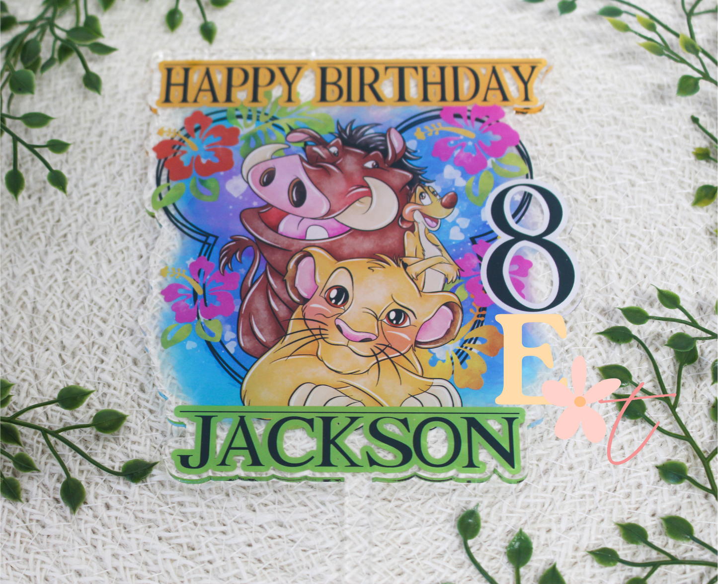 Lion and Friends UV Printed Cake Topper