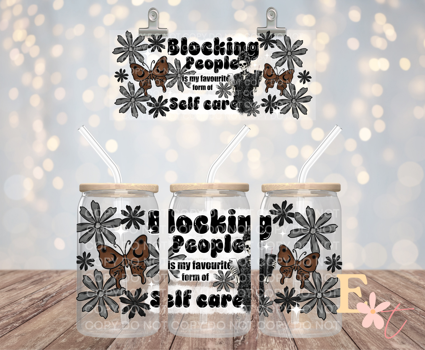 Self Care Humor 16oz UV DTF Wrap