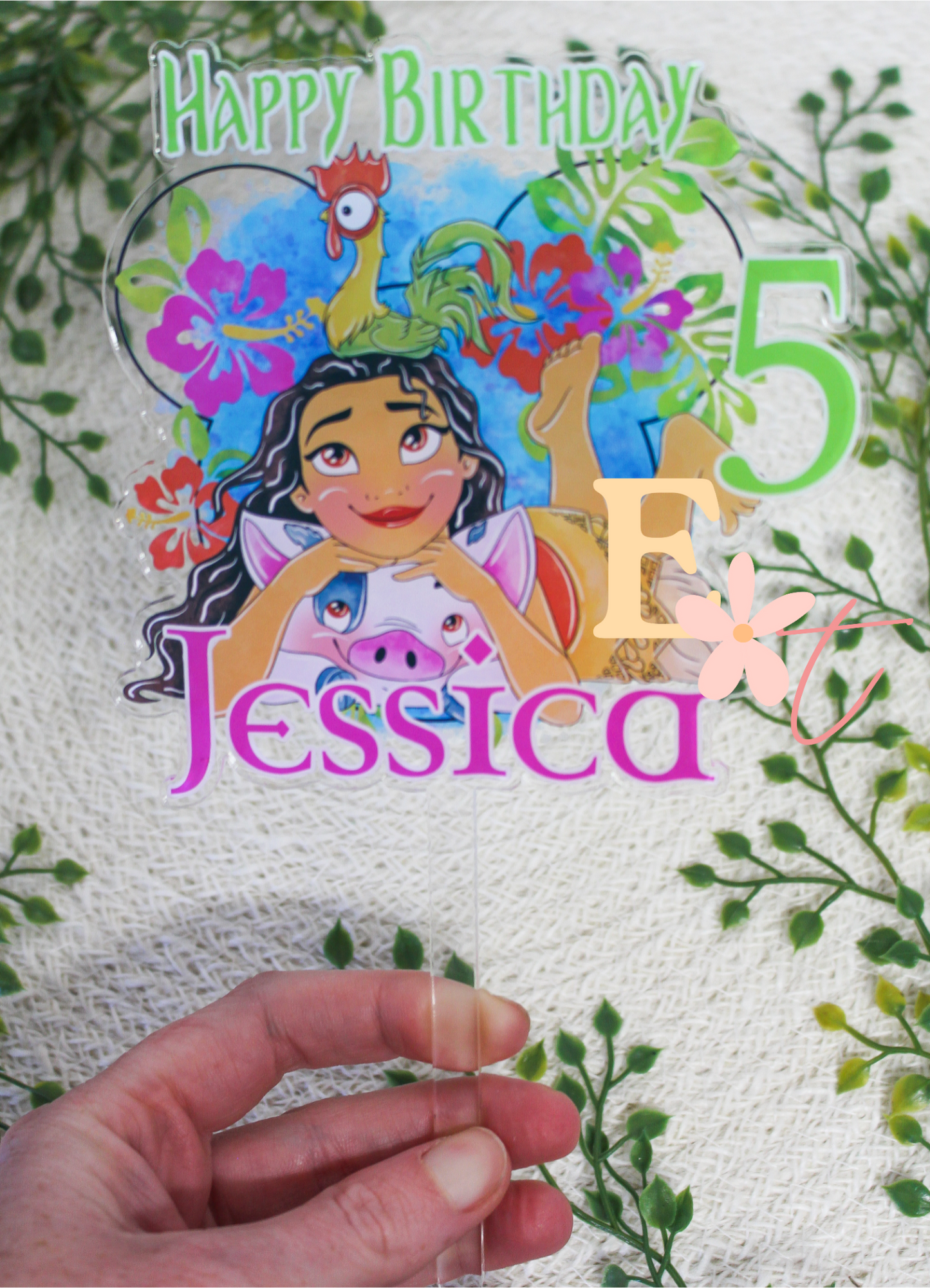 Water Princess UV Printed Cake Topper