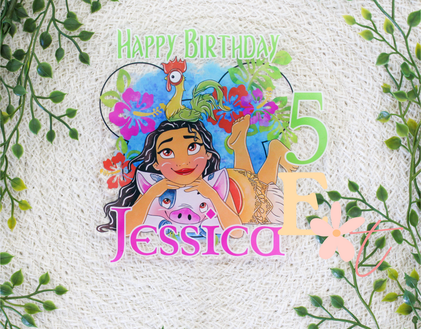 Water Princess UV Printed Cake Topper