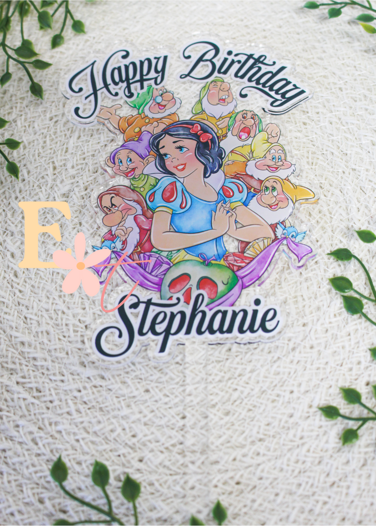 Princess & Dwarfs UV Printed Cake Topper