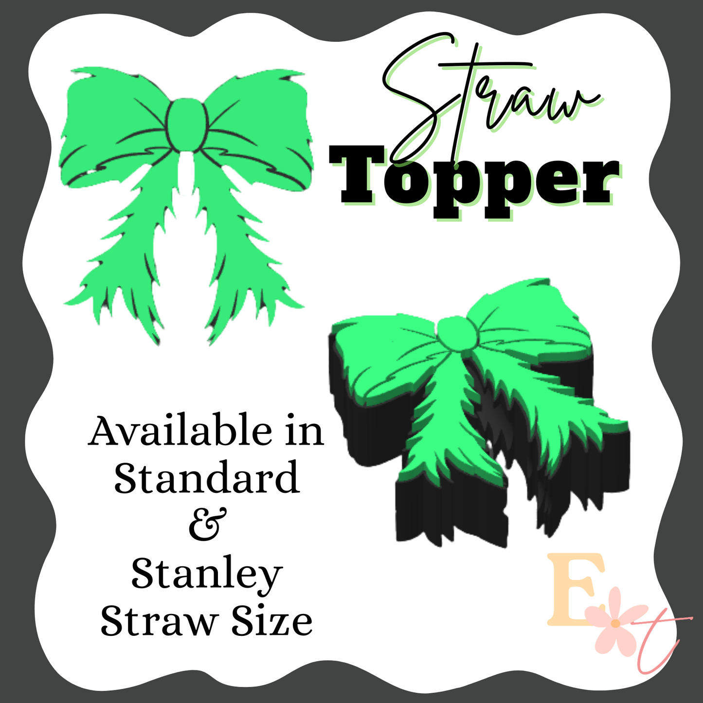 Green Man Bow 3D Straw Topper