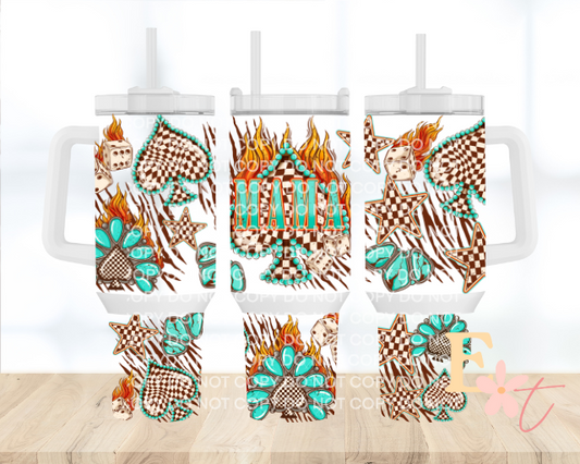 Lucky Tiger 20oz Tumbler Sublimation Wrap UV DTF wrap for 16oz Libbey glass