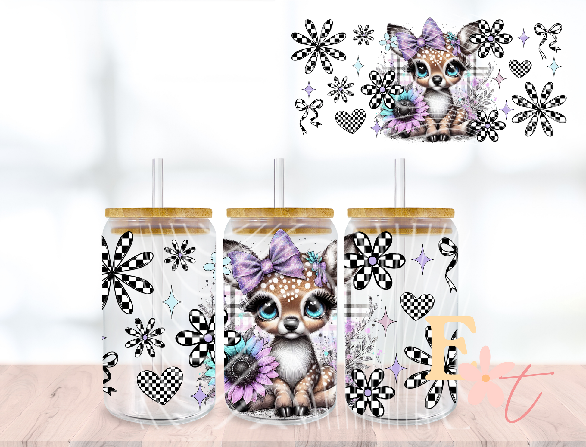 DOD Princess 20oz Tumbler Sublimation Wrap UV DTF wrap for 16oz Libbey glass