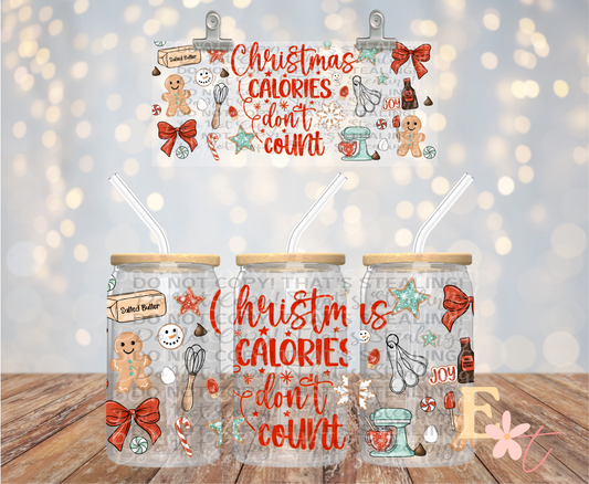 Christmas Calories 16oz UV DTF Wrap