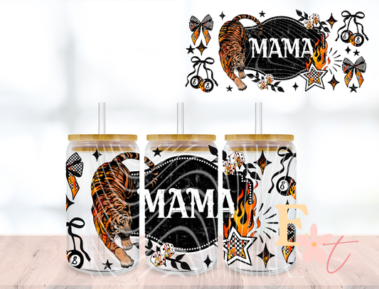 Mama Tiger UV DTF wrap for 16oz Libbey glass