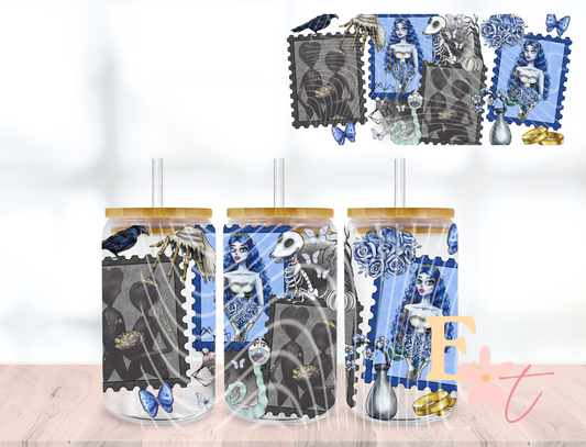Be Mine Seamless Pattern UV DTF wrap for 16oz Libbey glass