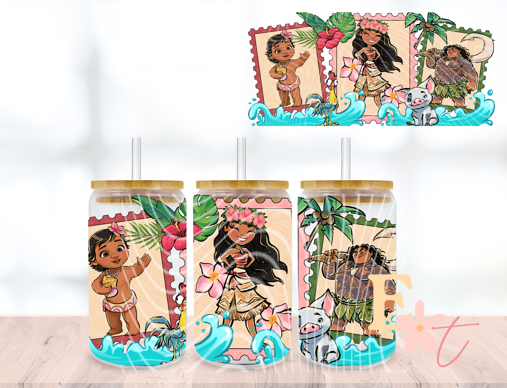 Love to Read Seamless Pattern UV DTF wrap for 16oz Libbey glass