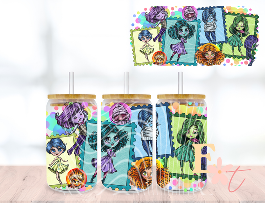 Wizard Seamless Pattern UV DTF wrap for 16oz Libbey glass