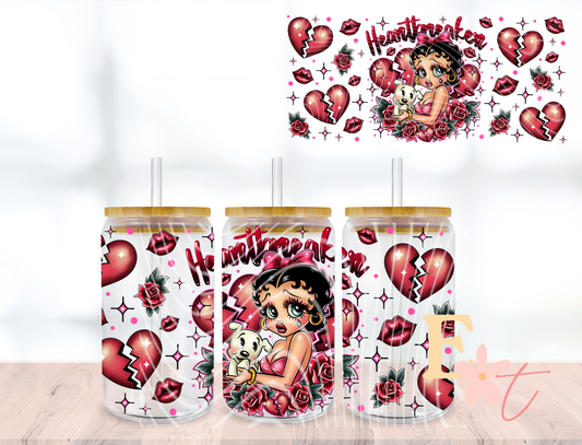 Heartbreaker 16oz Libbey UV DTF Wrap