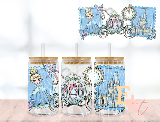 Under The Sea Seamless Pattern UV DTF wrap for 16oz Libbey glass