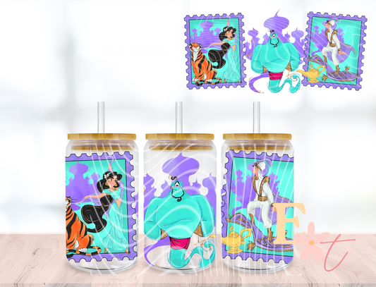 Tropical Monster Seamless Pattern UV DTF wrap for 16oz Libbey glass